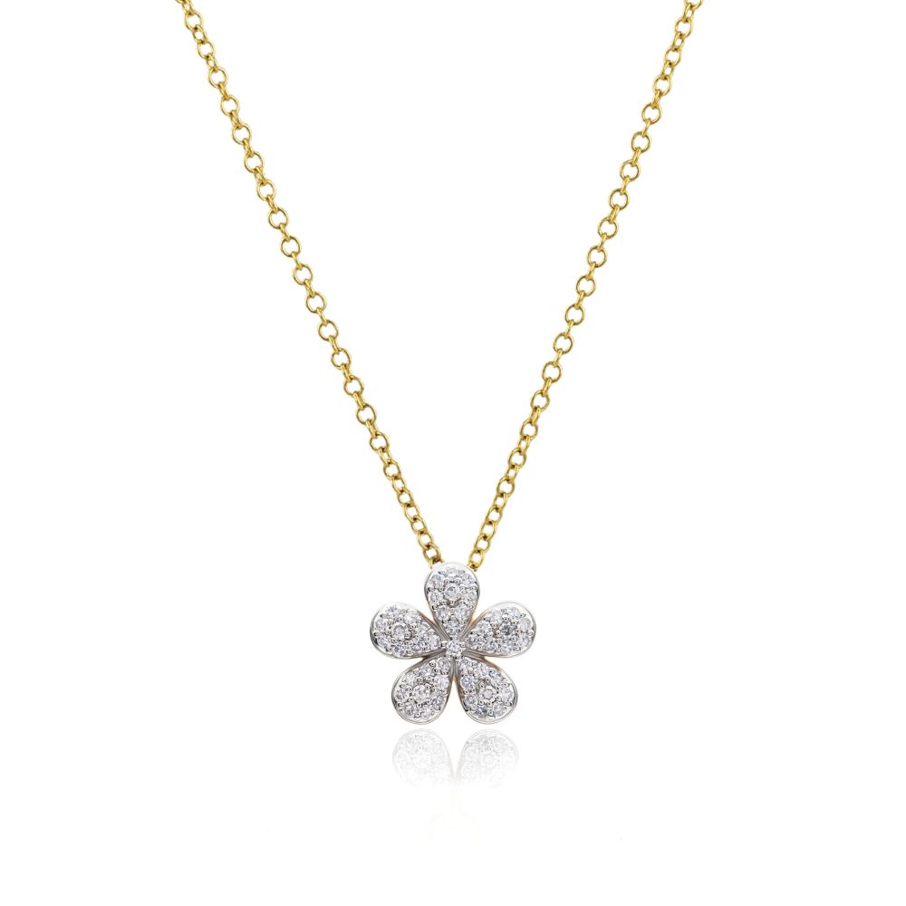 Phillips House 14k Yellow Gold Diamond Forget-Me-Not Petite Necklace